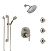 Delta Trinsic Stainless Steel Finish Integrated Diverter Shower System Control Handle, Showerhead, 3 Body Sprays, and Grab Bar Hand Shower SS24959SS5