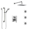 Delta Ara Chrome Shower System with Control Handle, Integrated 6-Setting Diverter, Showerhead, 3 Body Sprays, and Hand Shower with Grab Bar SS249672