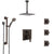 Delta Ara Venetian Bronze Integrated Diverter Shower System Control Handle, Ceiling Showerhead, 3 Body Sprays, and Grab Bar Hand Shower SS24967RB1