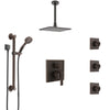 Delta Ara Venetian Bronze Integrated Diverter Shower System Control Handle, Ceiling Showerhead, 3 Body Sprays, and Grab Bar Hand Shower SS24967RB2