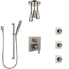 Delta Ara Stainless Steel Finish Integrated Diverter Shower System Control Handle, Ceiling Showerhead, 3 Body Sprays, and Hand Shower SS24967SS11