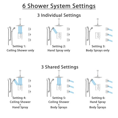 Delta Ara Stainless Steel Finish Integrated Diverter Shower System Control Handle, Ceiling Showerhead, 3 Body Sprays, Grab Bar Hand Spray SS24967SS1