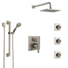 Delta Ara Stainless Steel Finish Integrated Diverter Shower System Control Handle, Showerhead, 3 Body Sprays, and Grab Bar Hand Shower SS24967SS3