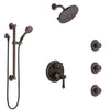 Delta Cassidy Venetian Bronze Shower System with Control Handle, Integrated Diverter, Showerhead, 3 Body Sprays, and Grab Bar Hand Shower SS24997RB4