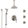 Delta Cassidy Stainless Steel Finish Integrated Diverter Shower System Control Handle, Ceiling Showerhead, 3 Body Sprays, and Hand Shower SS24997SS10