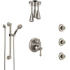 Delta Cassidy Stainless Steel Finish Integrated Diverter Shower System Control Handle, Ceiling Showerhead, 3 Body Jets, Grab Bar Hand Spray SS24997SS4