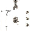 Delta Cassidy Stainless Steel Finish Integrated Diverter Shower System Control, Ceiling Showerhead, 3 Body Sprays, and Temp2O Hand Shower SS24997SS5