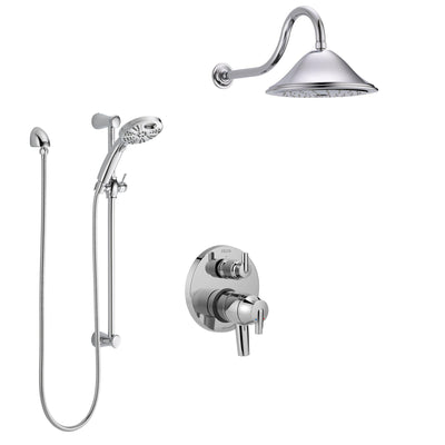 Delta Trinsic Chrome Finish Shower System with Dual Control, Integrated 3-Setting Diverter, Showerhead, and Temp2O Hand Shower with Slidebar SS278593