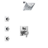 Delta Ara Chrome Finish Shower System with Dual Control Handle, Integrated 3-Setting Diverter, Showerhead, and 3 Body Sprays SS278673