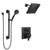 Delta Ara Matte Black Finish Integrated Diverter Shower System with Wall Mount Multi-Setting Showerhead and Hand Shower with Grab Bar SS27867BL5