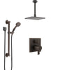 Delta Ara Venetian Bronze Shower System with Dual Control Handle, Integrated Diverter, Ceiling Mount Showerhead, and Grab Bar Hand Shower SS27867RB1