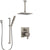 Delta Ara Dual Control Handle Stainless Steel Finish Shower System, Integrated Diverter, Ceiling Mount Showerhead, and Hand Shower SS27867SS7