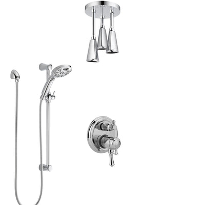 Delta Cassidy Chrome Finish Shower System with Dual Control Handle, Integrated Diverter, Ceiling Mount Showerhead, and Temp2O Hand Shower SS2789710