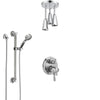 Delta Cassidy Chrome Shower System with Dual Control Handle, Integrated Diverter, Ceiling Mount Showerhead, and Hand Shower with Grab Bar SS278979