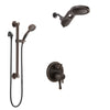 Delta Cassidy Venetian Bronze Shower System with Dual Control Handle, Integrated Diverter, Dual Showerhead, and Hand Shower with Grab Bar SS27897RB5