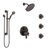 Delta Trinsic Venetian Bronze Shower System with Dual Control Handle, Integrated Diverter, Showerhead, 3 Body Sprays, Grab Bar Hand Spray SS27959RB3