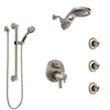 Delta Trinsic Dual Control Handle Stainless Steel Finish Shower System, Dual Showerhead, 3 Body Jets, Grab Bar Hand Spray SS27959SS10