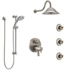 Delta Trinsic Dual Control Stainless Steel Finish Shower System, Integrated Diverter, Showerhead, 3 Body Sprays, and Temp2O Hand Shower SS27959SS12