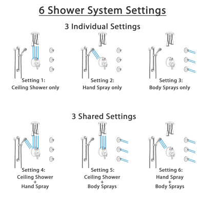 Delta Trinsic Dual Control Handle Stainless Steel Finish Shower System, Ceiling Showerhead, 3 Body Jets, Grab Bar Hand Spray SS27959SS3