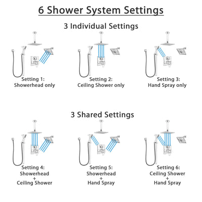 Delta Ara Chrome Shower System with Dual Control Handle, Integrated Diverter, Showerhead, Ceiling Mount Showerhead, and Hand Shower SS2796712