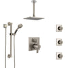 Delta Ara Dual Control Handle Stainless Steel Finish Shower System, Ceiling Showerhead, 3 Body Jets, Grab Bar Hand Spray SS27967SS1