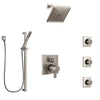 Delta Ara Dual Control Handle Stainless Steel Finish Shower System, Integrated Diverter, Showerhead, 3 Body Sprays, and Hand Shower SS27967SS6