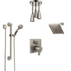 Delta Ara Dual Control Handle Stainless Steel Finish Integrated Diverter Shower System, Showerhead, Ceiling Showerhead, Grab Bar Hand Spray SS27967SS9