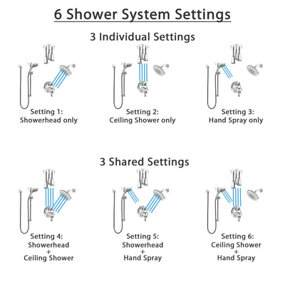 Delta Cassidy Chrome Shower System with Dual Control Handle, Integrated Diverter, Showerhead, Ceiling Mount Showerhead, & Temp2O Hand Shower SS2799710