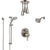 Delta Cassidy Dual Control Stainless Steel Finish Integrated Diverter Shower System, Temp2O Showerhead, Hand Shower, and Ceiling Showerhead SS27997SS6