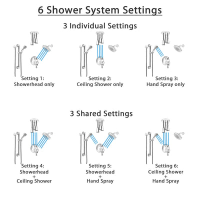 Delta Cassidy Dual Control Handle Stainless Steel Finish Shower System, Showerhead, Ceiling Showerhead, Grab Bar Hand Spray SS27997SS7