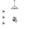 Delta Trinsic Chrome Shower System with Dual Thermostatic Control Handle, Integrated Diverter, Ceiling Mount Showerhead, and 3 Body Sprays SS27T85911