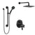 Delta Trinsic Matte Black Finish Wall Mount Rain Showerhead and Grab Bar Hand Spray Thermostatic Shower System with Integrated Diverter SS27T859BL3