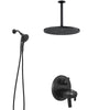 Delta Trinsic Matte Black Shower System with Integrated Diverter, Large Round Ceiling Showerhead, and Detachable SureDock Hand Sprayer SS27T859BL8