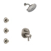 Delta Trinsic Dual Thermostatic Control Handle Stainless Steel Finish Shower System, Integrated Diverter, Showerhead, and 3 Body Sprays SS27T859SS8