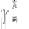 Delta Ara Chrome Integrated Diverter Shower System with Dual Thermostatic Control, Ceiling Mount Showerhead, and Hand Shower with Grab Bar SS27T8675