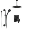 Delta Ara Matte Black Finish Shower System with Integrated Diverter Control, Ceiling Mount Rain Showerhead, and Hand Shower with Grab Bar SS27T867BL1