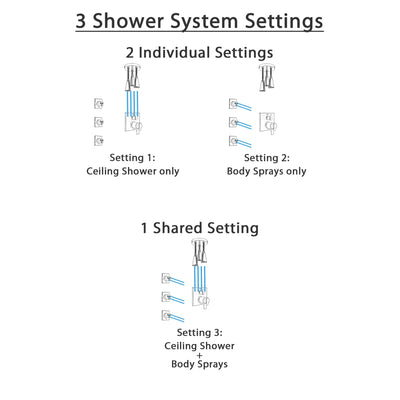 Delta Ara Dual Thermostatic Control Stainless Steel Finish Integrated Diverter Shower System, Ceiling Mount Showerhead, and 3 Body Sprays SS27T867SS10