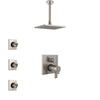 Delta Ara Dual Thermostatic Control Stainless Steel Finish Integrated Diverter Shower System, Ceiling Mount Showerhead, and 3 Body Sprays SS27T867SS11