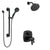 Delta Stryke Matte Black Finish Multi-Setting Showerhead and Hand Shower on Grab Bar Integrated Diverter Thermostatic Shower System SS27T876BLL5