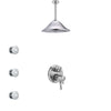 Delta Cassidy Chrome Shower System with Dual Thermostatic Control Handle, Integrated Diverter, Ceiling Mount Showerhead, and 3 Body Sprays SS27T89710