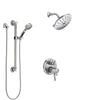 Delta Cassidy Chrome Shower System with Dual Thermostatic Control Handle, Integrated Diverter, Showerhead, and Hand Shower with Grab Bar SS27T8971