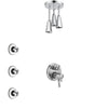 Delta Cassidy Chrome Shower System with Dual Thermostatic Control Handle, Integrated Diverter, Ceiling Mount Showerhead, and 3 Body Sprays SS27T8974