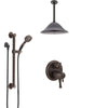 Delta Cassidy Venetian Bronze Integrated Diverter Dual Thermostatic Control Shower System, Ceiling Showerhead, and Grab Bar Hand Spray SS27T897RB1