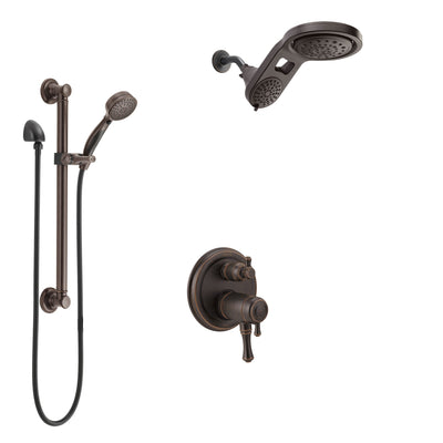 Delta Cassidy Venetian Bronze Integrated Diverter Shower System with Dual Thermostatic Control, Dual Showerhead, and Grab Bar Hand Shower SS27T897RB6