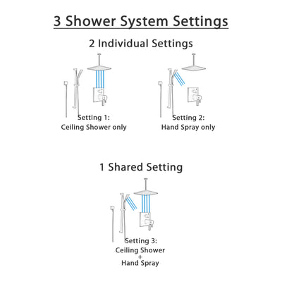 Delta Pivotal Matte Black 17T Modern Angular Integrated Diverter Shower System with Large Ceiling Showerhead and Hand Spray with Slide Bar SS27T899BL2