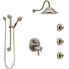 Delta Trinsic Dual Thermostatic Control Stainless Steel Finish Shower System, Showerhead, 3 Body Jets, Grab Bar Hand Spray SS27T959SS3