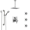 Delta Ara Chrome Dual Thermostatic Control Integrated Diverter Shower System, Ceiling Showerhead, 3 Body Sprays, and Grab Bar Hand Shower SS27T96710