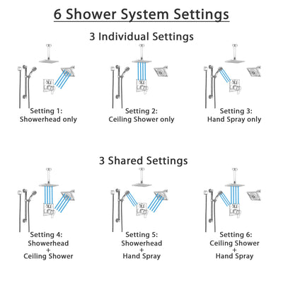 Delta Ara Chrome Dual Thermostatic Control Integrated Diverter Shower System, Showerhead, Ceiling Showerhead, and Grab Bar Hand Shower SS27T96711