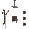 Delta Ara Venetian Bronze Dual Thermostatic Control Shower System, Ceiling Showerhead, 3 Body Jets, Grab Bar Hand Spray SS27T967RB4