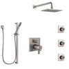 Delta Ara Dual Thermostatic Control Stainless Steel Finish Shower System, Integrated Diverter, Showerhead, 3 Body Sprays, and Hand Shower SS27T967SS11